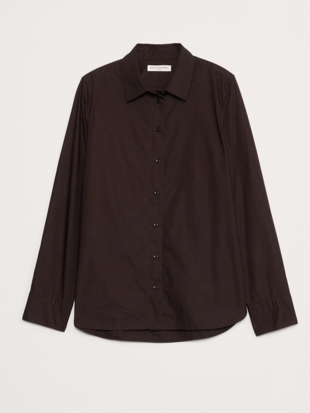 Banana Republic The Everyday Shirt in Cotton Poplin. Brown. Medium